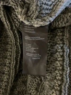 Anthropologie Pilcro Micro Fisherman Sweater 1X‎ Green Chunky Cable Knit thumbnail 5