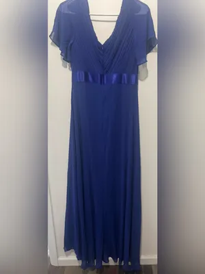 Ever Pretty Navy V-Neck Chiffon Maxi Dress with Flutter Sleeves thumbnail 9