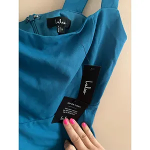 Lulus Social Sensation Blue Square Neck Mini Bodycon Dress Size Small thumbnail 5