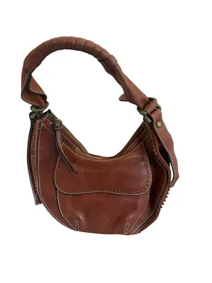 BCBGMaxAzria Brown Y2K Purse Shoulder Bag 2000s Retro Vintage Small Boho Slouch thumbnail 8