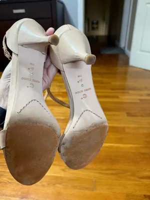 Corso Como kitten heel sandal with ankle strap in nude leather thumbnail 6