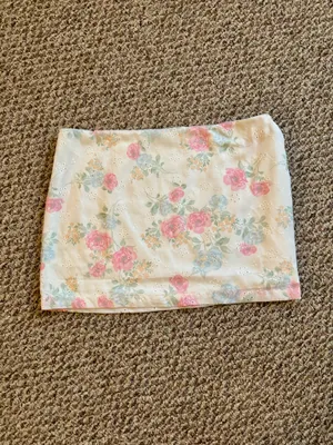 Altar’d State NWOT white boho spring skirt with pink & blue flowers on it thumbnail 4