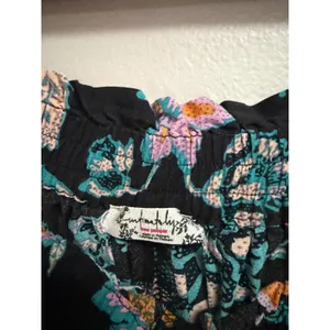 Free People Take It Easy Lounge Pants Floral Black Boho Palazzo Wide Leg Pockets thumbnail 6