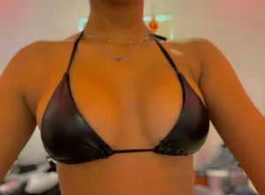 Pu Leather Bikini Top Black Size XL thumbnail 3