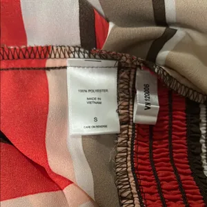 New York & Company Red and White Short Sleeve Blouse thumbnail 3