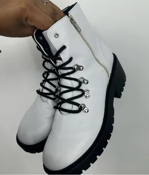 Skechers Women’s White Platform Combat Boots Size 9.5 Grunge Whimsical thumbnail 9