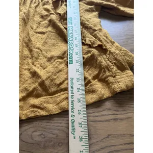 Free People Bonnie Ruffle Square Neck Peasant Top Women Sz Large Buttery Yellow thumbnail 4