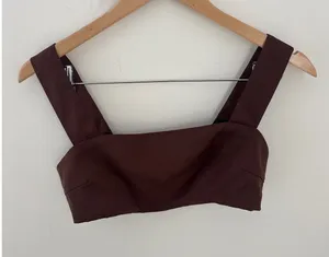 Peppermayo Chocolate Brown Square Neck Crop Top Smocked Back Size US 2 AU‎ 6 thumbnail 1