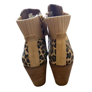 TOMS Leopard Print Wedge Booties Ankle Boots Brown Animal Print Size 6 NEW thumbnail 6