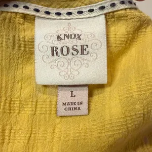 Knox Rose Yellow Flutter Sleeve Tiered V-Neck Lined Baby Doll Mini Dress Size L thumbnail 4