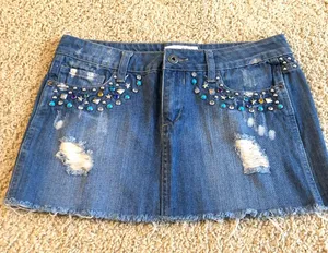 Hollister Y2K I Love H81 Denim Jean Skirt 🌸 26 thumbnail 1
