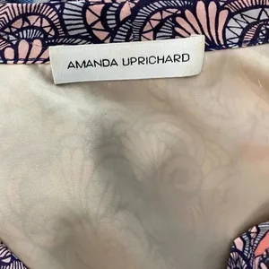 Amanda Uprichard Mini Dress Drop Hem Tie Neck Geometric Print Pink Purple Small‎ thumbnail 10