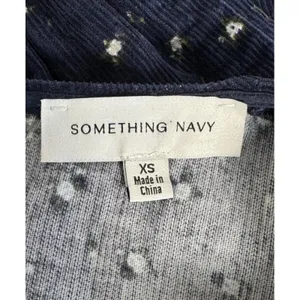 Something Navy Edie Corduroy Long Sleeve Mini Shift Dress Navy Blue Floral‎ XS thumbnail 6