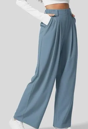 Halara Sky Blue High Waisted Waffle Pants Size M thumbnail 1