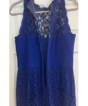 Tadashi Shoji Dress Sz 12 Blue Floor Length Mother of Bride/Groom Bridesmaid EUC thumbnail 13
