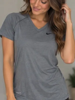 Large Nike combat grey vneck short sleeve thumbnail 1