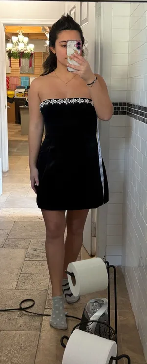 Club L Black velvet dress thumbnail 1