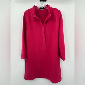 Tuckernuck Fuchsia Pink Avery Terry‎ Shirt Dress Mini Button Front Size Large thumbnail 2