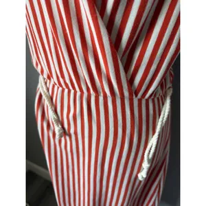 Anthropologie Saturday Sunday Red White Striped Wrap Dress Rope Tie Size S thumbnail 8