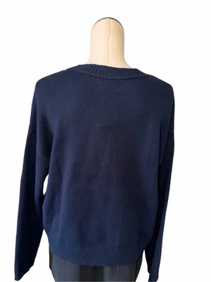 NWT Lucky Brand Navy Seahorse Sweater NWT Size M Soft Knit Nautical thumbnail 4