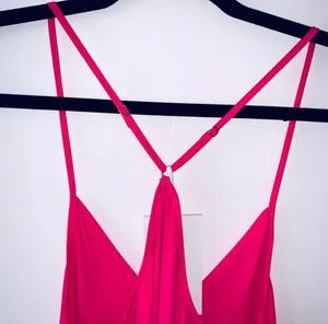 Amanda Uprichard Neon Pink Romper Solid V-neck Spaghetti Strap NWT thumbnail 7