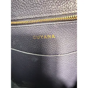 Cuyana Navy Blue Pebbled Leather Slouchy Shoulder Bag thumbnail 8