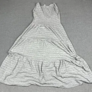 See You Monday Dress Womens Small Gray Striped V-Neck Maxi Jersey Sundress thumbnail 3