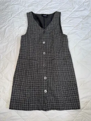 Cider Gray and Black Plaid Button-Front Shift Dress thumbnail 1