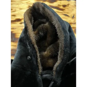Gallery Coat Sz Large Black‎ Faux Fur Hooded Luxurious City Formal Designer thumbnail 14