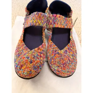 Boho Multicolor Woven Mary Jane Platform Wedge Shoes EU 39 Colorful Eclectic thumbnail 10