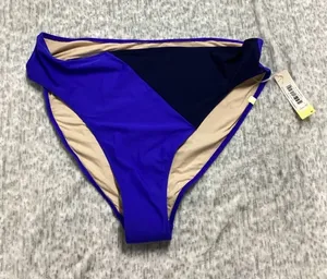Summersalt‎ High Leg Mid Rise Bikini Bottom Blue Colorblock NWT Size 8 thumbnail 1