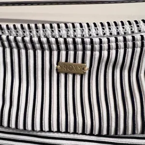 Roxy Quicksilver $45 Medium Bikini Bottoms Striped Black‎ White Beach Swim thumbnail 6