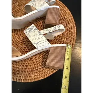 Cole Haan White Snakeskin Block Heel Sandals‎ Womens 8.5 B thumbnail 5