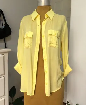 A New Approach Yellow Blouse Button Up thumbnail 1