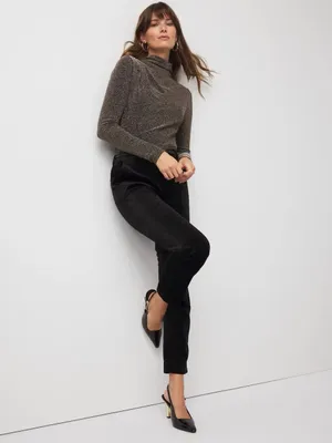 White House Black Market Forme Stretch Metallic Long Sleeve Tee thumbnail 10