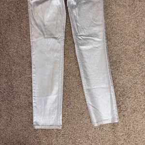 We The Free Oracle Metallic Low-Rise Slim Straight Jeans Women 27 Silver thumbnail 5