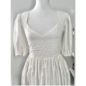 Mille white Eyelet Cotton Maxi Dress summer Women's Size S thumbnail 8