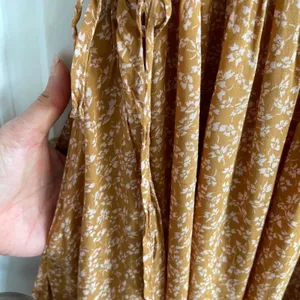 Free‎ People One Fine Day Mini Dress Women S Brown Floral Cottagecore Pleated thumbnail 8