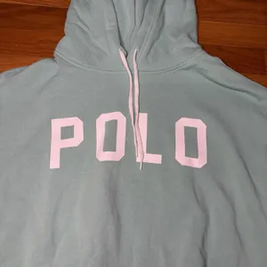 Polo Ralph Lauren Spellout Logo Hoodie Womens Medium Mint Green Cropped Fleece thumbnail 4