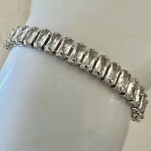 Faux diamond adjustable tennis bracelet Silver thumbnail 2
