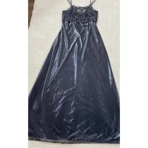 Dollar Black Embroidered Mesh Gown Scoop Neck Strappy Sleeveless Dress Medium thumbnail 12