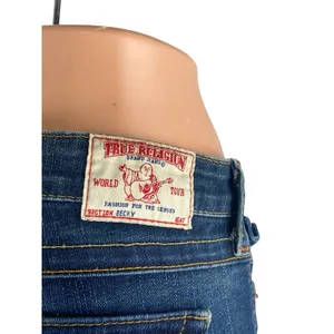 True Religion Women's Blue Low Rise Dark Wash Flared Bootcut Denim Jeans Sz 26 thumbnail 5