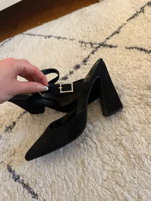 Lulus Black pump block heel thumbnail 2