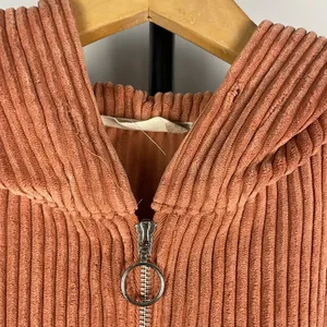 Altar’d State‎ Dusty Pink Women's Corduroy Cropped Hooded Full Zip Jacket thumbnail 6