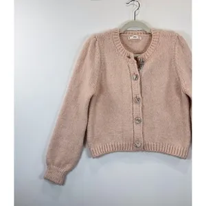 MANGO Womens Cardigan Pink Mathilda Alpaca Chunky Knit Sweater Grandma Small thumbnail 6