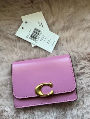 coach Bandit Card Case Brass/Fuschia Ch825 thumbnail 1