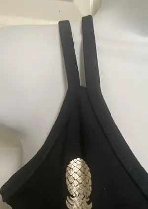 Black Strappy Pineapple Print Sports Bra thumbnail 7