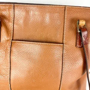 Dooney & Bourke Pebble Grain Lexington Tote Handbag Leather Caramel Brown thumbnail 8