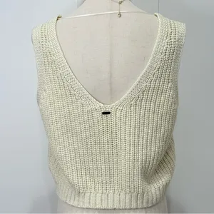 O’neill Dorie Sweater Tank Top Small Cream Crochet Beach Festival Boho Coachella thumbnail 5