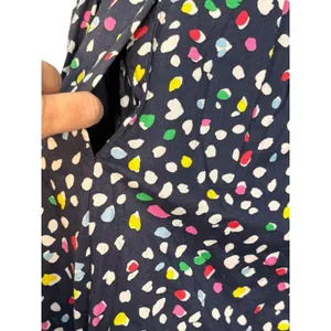 J.Crew Colorful Dot‎ Print Cotton Midi Sundress Size 2 Navy Blue Tie Strap Dress thumbnail 5
